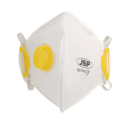JSP - Disposable Verticle Fold Flat Mask FFP2 - 222 - Valved - Box Of 10