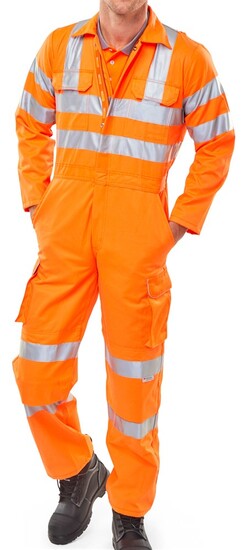 Rail Spec Polycotton Hi Viz Coverall - Conforms to GO/RT 3279