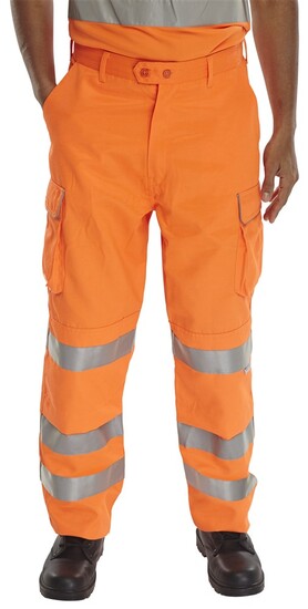 Rail Spec Polycotton Hi Viz Trousers - Conforms to GO/RT 3279