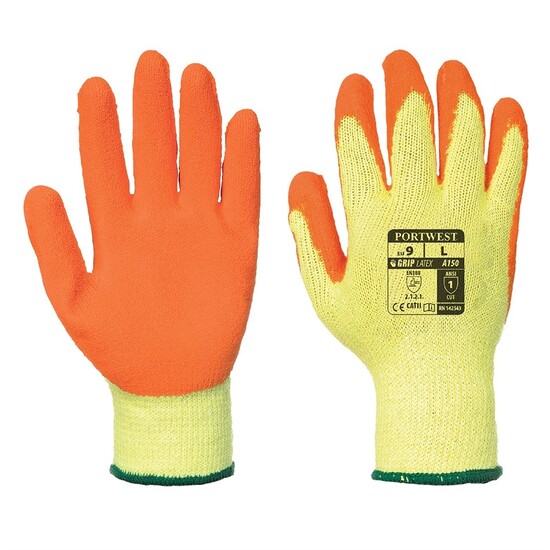 Portwest A150 - Classic Latex Grip Glove - Orange