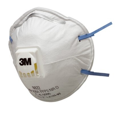 3M 8822 FFP2 Cup-Shaped Valved Dust/Mist Respirator - Box of 10
