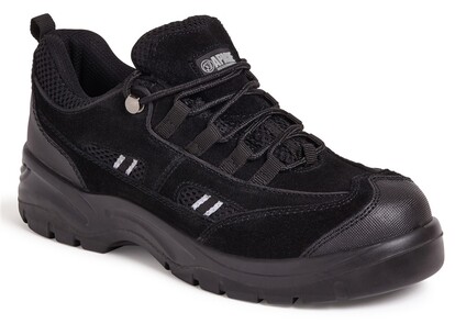 Black Safety Trainer With Mid-Sole & Scuff Trim - S1P SRA 