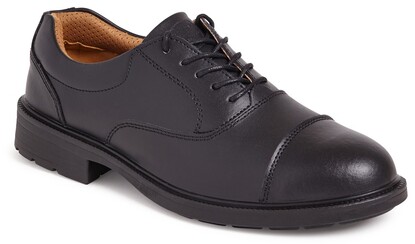 Black Leather Safety oxford Shoe - S1 SRC 