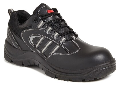 Black Leather Shoe With Mid-Sole - S3 SRA