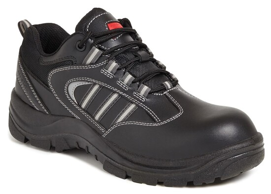 Black Leather Shoe With Mid-Sole - S3 SRA