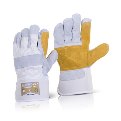 Double Palm High Quality B-Flex Gold - Chrome Rigger Glove