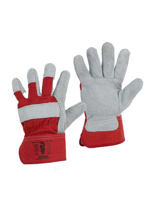 Warrior 4143X Grey Split Leather Red Rigger Glove
