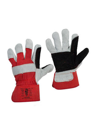 Warrior 4244X Red/Grey Leather Reinforced Palm Rigger Glove