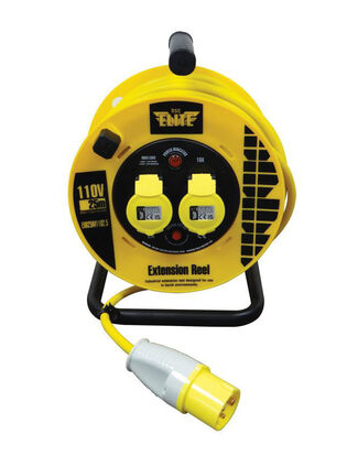 14M Extension Lead - Moulded 16A 2.5mm Cable - Yellow 110V