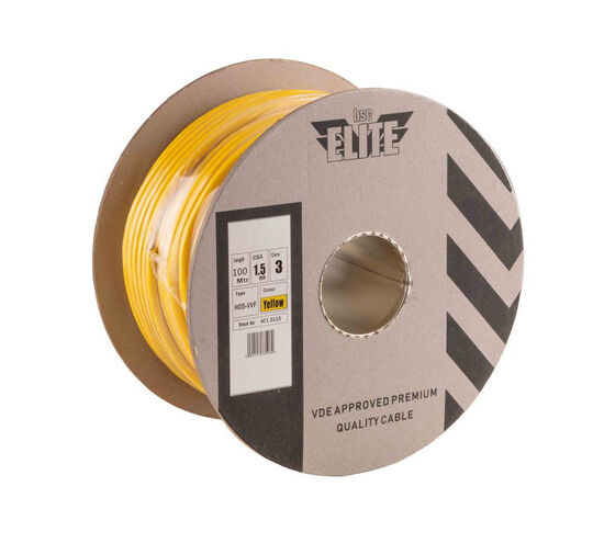 100M Drum - 3 Core Yellow HO5 VV-F Cable 110V