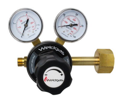 Weldgas Single Stage Two Gauge Inert Gas Side Entry Regulator