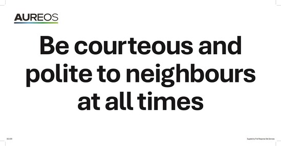 Picture of Be Courteous And Polite To Neighbours At All Times 600mm X 300mm