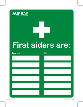 Show details for First Aiders Are 150mm X 200mm Photoluminescent