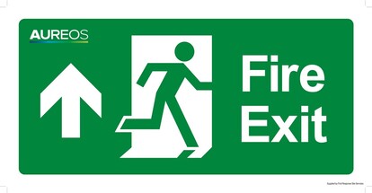 Show details for Fire Exit (Up Arrow) 600mm X 300mm Photoluminescent