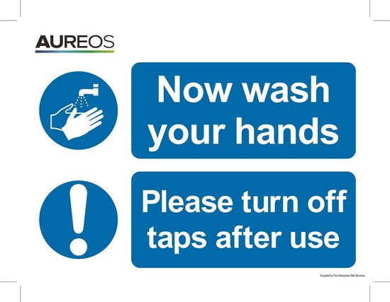 Picture of Now wash your hands / Please turn off the taps 200mm X 150mm