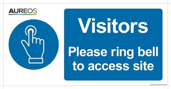 Picture of Visitors, Please ring bell to access site 600mm X 300mm