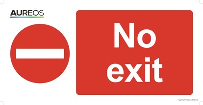 Show details for No Exit 600mm X 300mm