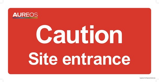 Picture of Caution Site Entrance 600mm X 300mm