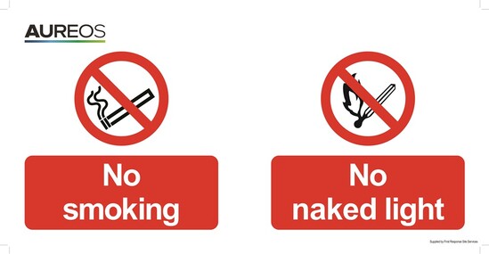 Picture of No Smoking Or Naked Light 600mm X 300mm