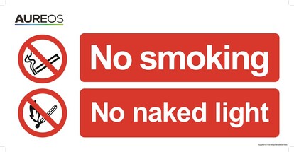 Show details for No Smoking Or Naked Light Horizontal 600mm X 300mm