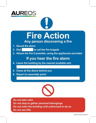 Show details for Fire Action 150mm X 200mm