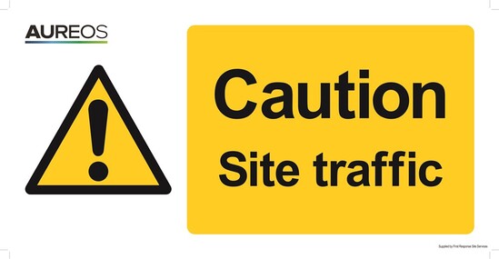 Picture of Caution - Site Traffic 600mm X 300mm