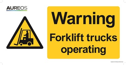 Show details for Warning - Forklift trucks operating 600mm X 300mm