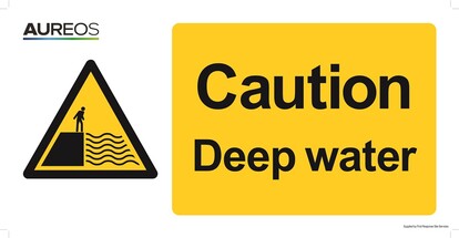 Show details for Caution - Deep water 600mm X 300mm