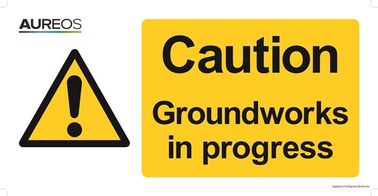 Picture of Caution - Groundworks in progress 600mm X 300mm