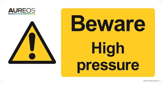 Picture of Beware - High pressure 600mm X 300mm