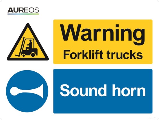 Picture of Warning - Forklift trucks - Sound horn 1200mm X 900mm 