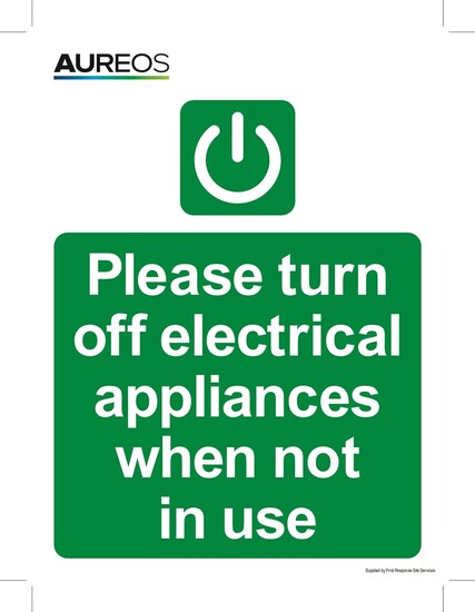 Picture of Please turn off electrical appliances when not in use - 150mm X 200mm