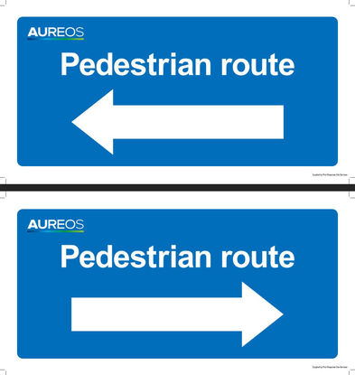 Show details for Pedestrian Route (Left+Right Arrow) Double Sided 600mm X 300mm